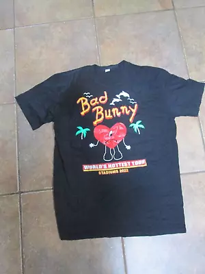 Bad Bunny World's Hottest Tour 2022 T Shirt Black L  XL • $19.95