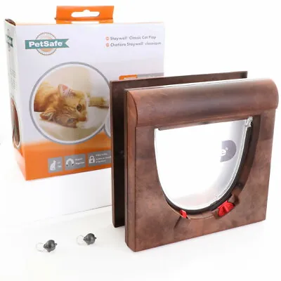 Cat Flap Brown Magnetic PetSafe Staywell Door 934 4 Way Locking • £29.99