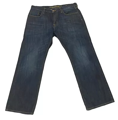 American Eagle Jeans Mens Blue Original Straight Dark Wash Cotton Denim • $18