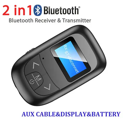 Bluetooth 5.0 Transmitter & Receiver Wireless Adapter Audio 3.5mm A2DP TV Stereo • $11.42