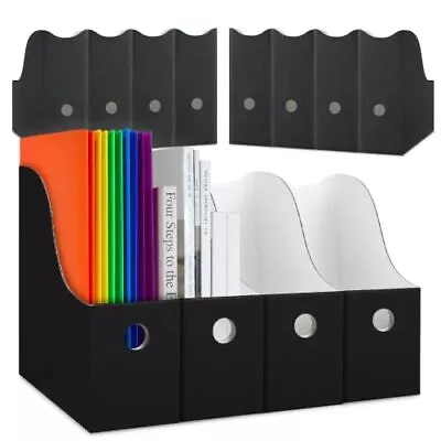 Black Magazine File Holders - 12 Pack Sturdy Cardboard Magazine Holder Magazi... • $31.55