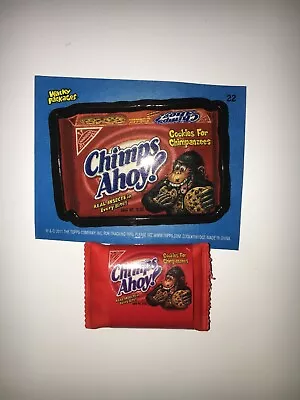 Topps 2011 Wacky Packages #22 Chimps Ahoy Eraser Sticker Card • $10.07