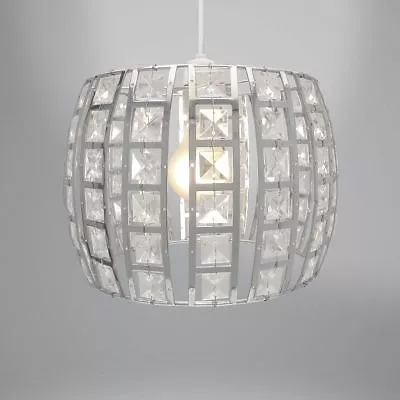 Ceiling Light Fitting Shade Pendent Silver / Grey Easy Fit Modern New • £16.99