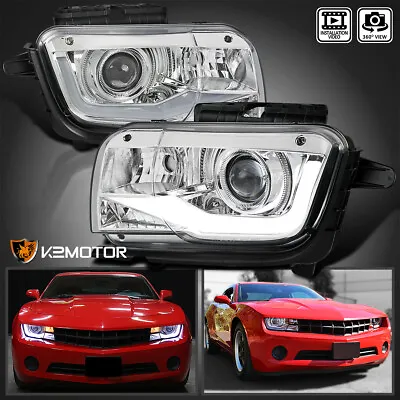 $297.38 • Buy Clear Fits 2010-2013 Chevy Camaro Projector Headlights Lamps LED Bar Tube L+R
