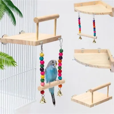 Bird Play Stand Cockatiel Playground Parrot Wood Perch Gym Toy Parrot Playstand♪ • $14.28