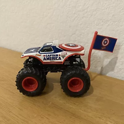 Hot Wheels Monster Jam 25th. Anniversary Captain America Marvel Hero Series 3/3 • $18.99