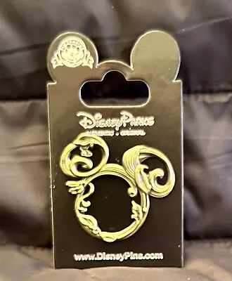 Disney Pin 89503 Sculpted Gold Leaves Mickey Mouse Icon Lattice Vines • $20.39