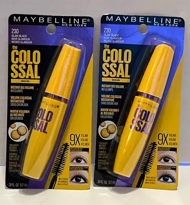 MAYBELLINE THE COLOSSAL MASCARA 230 Glam Black  Lot Of 2 • $14