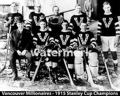 Vancouver Millionaires 1914-15 Stanley Cup Champions 8x10 B&W Team Photo • $6.99