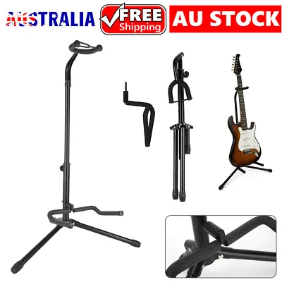 $15.45 • Buy Universal Guitar Stand Hangers Locking Bass Electric Acoustic Floor Holder Rack