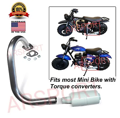 Exhaust Pipe Muffler Compatible For Most Torque Converter For Minibikes. • $58.80