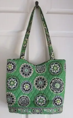 Vera Bradley Snap Tote Curvy Bucket Bag CUPCAKES GREEN Shoulder Bag Purse • $16.88