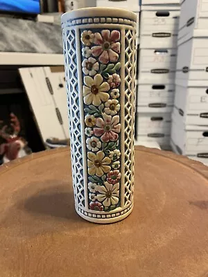Vintage Weller Florala Art Pottery Columnar Vase 8” • $96
