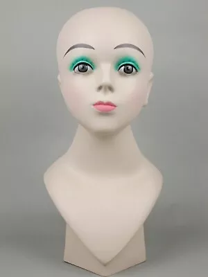 $39.99 • Buy Mannequin Girl Head Bust Child Face Beige Fleshtone PVC Store Display Wig Hat 