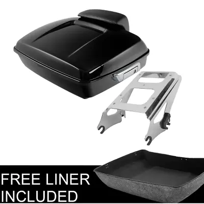 Chopped Pack Trunk Backrest Pad Rack Fit For Harley Tour Pak Touring Glide 09-13 • $249.99