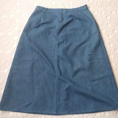 Vtg 70s Sears Jean Denim Skirt A Line Knee Length Retro Western Medium Women • $19.99