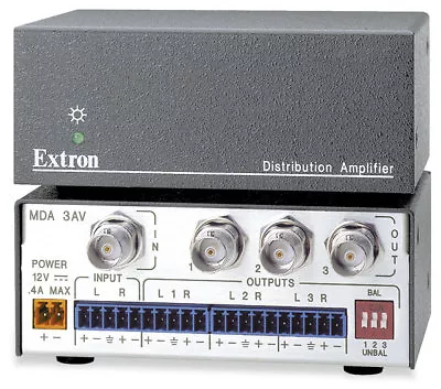 Extron MDA 3AV 60-439-20 1X3 BNC Composite Video Audio Distribution Amplifier • $19.99