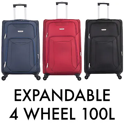 £59.99 • Buy 29  Large Suitcase 4 Wheel Lightweight Luggage Soft Expandable Travel Case Big
