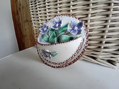 Pretty Item...wall Planter...wall Vase...ceramic...floral..country...wall Pocket • £5.95