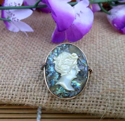 Vintage Mother Of Pearl Abalone Cameo • $29.88