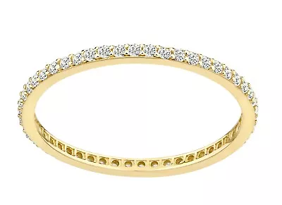 9ct Yellow Gold Stone Set Full Eternity Band Ring Size J K L M N O P Q R S • $106.29