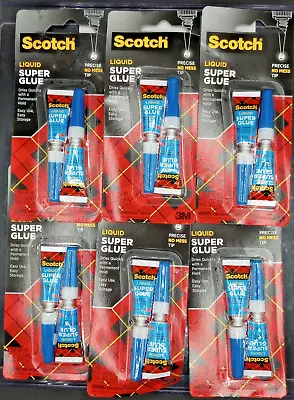 (Lot Of 6) Scotch - Super Glue - Liquid Precision Tip - 2 Tubes 0.14 Oz Each • $14.98