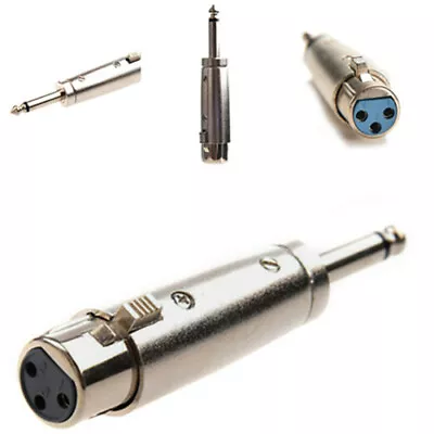 Female XLR Plug To 6.35mm Mono Adapter (T28) 1/4  Jack Audio Lead Connector • $5.95