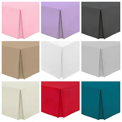 Plain Dyed Pleated Base Poly Cotton Valance Sheets Single Double King S King • £9.99