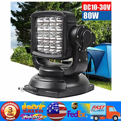 360° Rotate Boat 10000LM Remote Control Spotlight Marine Searchlight Magnetic • $272