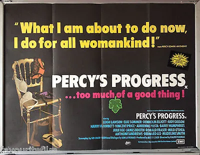 Cinema Poster: PERCY'S PROGRESS 1974 (Quad) Leigh Lawson Elke Sommer • £19.95