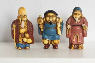 3 Asian Japanese  7 Lucky Gods Of Happiness  Miniature 1.75  Figures (I) • $15