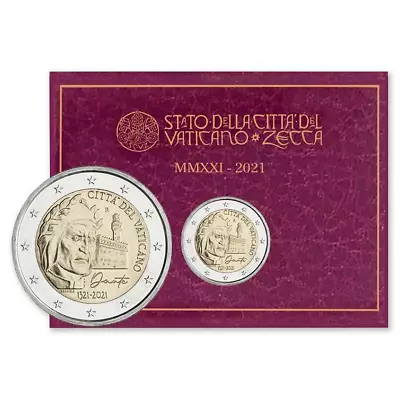 2021 Vatican € 2 Euro BU Brilliant Unc Coin Death Of Dante Alighieri 700 Years • $43.75