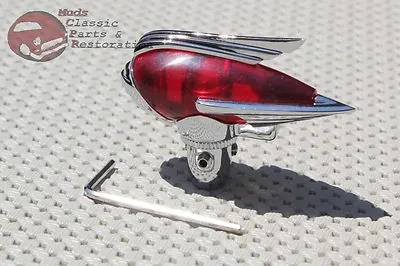 Vintage Classic Custom Car Truck Fender Guide Style Red Antenna Topper Hot Rod • $40.48