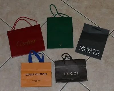 5x High End Designer Watch Shopping Bags Rolex Gucci Cartier Movado Luis Vuitton • $49.95