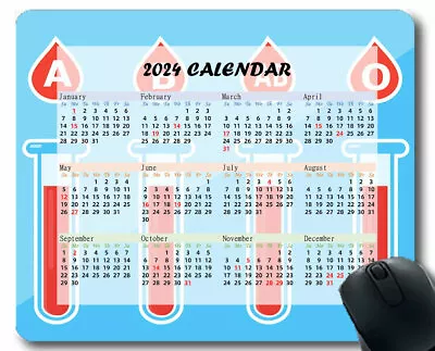 2024 Calendar With Holiday Mouse PadBlack Comfortable Mouse Mat For Gaming • $7.69