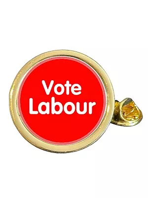 Vote Labour Political Gold Plated Domed Lapel Pin Badge In Bag • £5.99