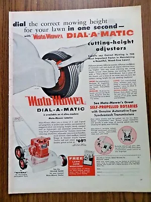 1956 Moto-Mower Lawn Mower Ad  Dial-A-Matic The Riviera • $3