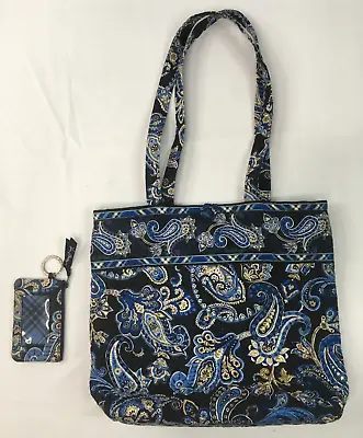 Vera Bradley Windsor Navy Retired Get Carried Away Tote Shoulder Bag Coin Purse • $27.99