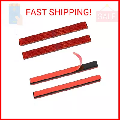 Evermotor Stick-on Rectangular Reflectors Red Safety Reflector 6.53 Inch Motorcy • $13.10