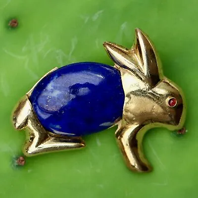 Surrey Lapis Rabbit Pin : Museum Of Jewelry • $129.95