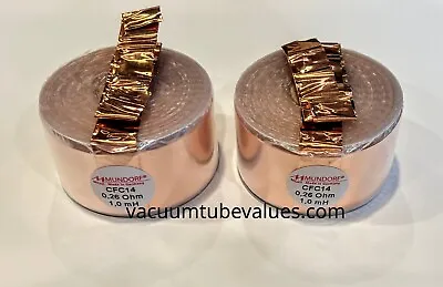 PAIR TWO Mundorf Coil Inductor CFC14 1.0 1 MH Pure Copper Foil • $111.95
