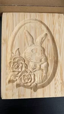 Easter 3D Bunny Wooden Mould For Cookie Chocolate Baking Cutter Carved DIY Mold • £7