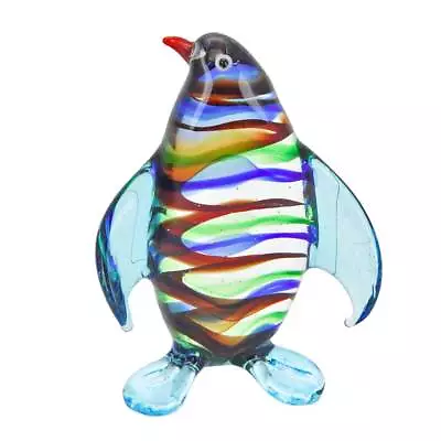 GlassOfVenice Murano Glass Striped Penguin • $47.95