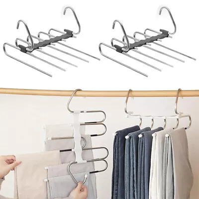 Magic Pants Hangers Space Saving For Closet Multiple Layers Multifunction NEW • $9.98