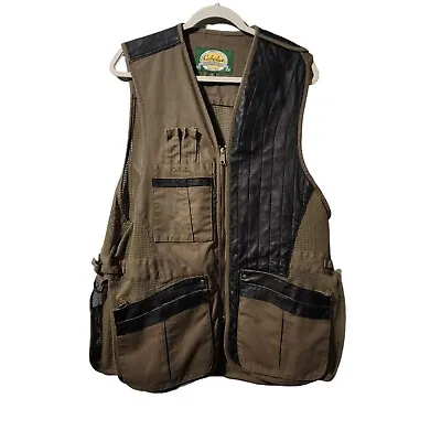 Cabelas Leather Trim Vest Mens Sleeveless Vented Jacket Size Large Hunt Fish  • $39.99