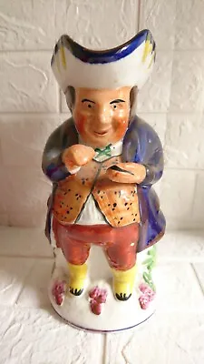 Large Antique Allertons Staffordshire Colonial Snuff Taker 9.5” Toby Jug.  • £28.50