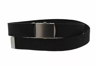 Unisex Plain Black Novelty Fancy Dress Canvas Belt Adjustable One Size New  • £5.99