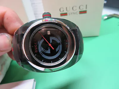 Mens Gucci Sync XXL Swiss Made Wrist Watch In Box With Tags Ya13701 137xxl 137.1 • $159.99