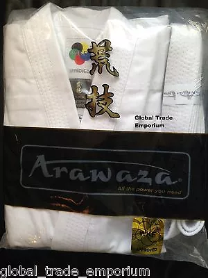 ARAWAZA WHITE ADULT WKF KARATE SUIT GI UNIFORM MIDDLEWEIGHT 10oz • £59.50