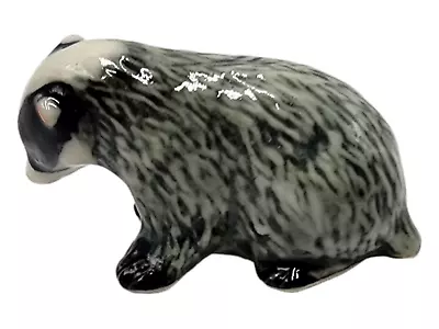 Tiny Ceramic Badger Figurine Craft Miniature Collectible Porcelain Animal Zoo • $7.99